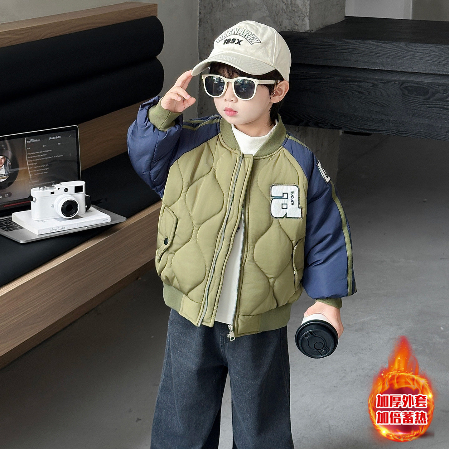 儿童男童棉衣外套秋冬装2025新款男孩冬季加厚保暖轻薄棉服棒球