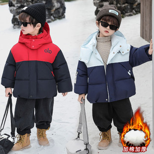 男童冬装连帽alo加厚棉衣韩版儿童加厚羽绒棉潮款棉服中小童外套