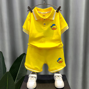 小黄鸭童装男童夏季套装帅气男宝夏装洋气中小儿童