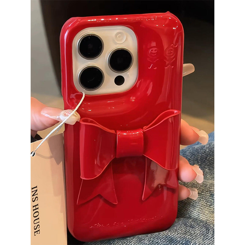 欧略 日韩ins时尚创意肥皂蝴蝶结适用苹果16promax手机壳