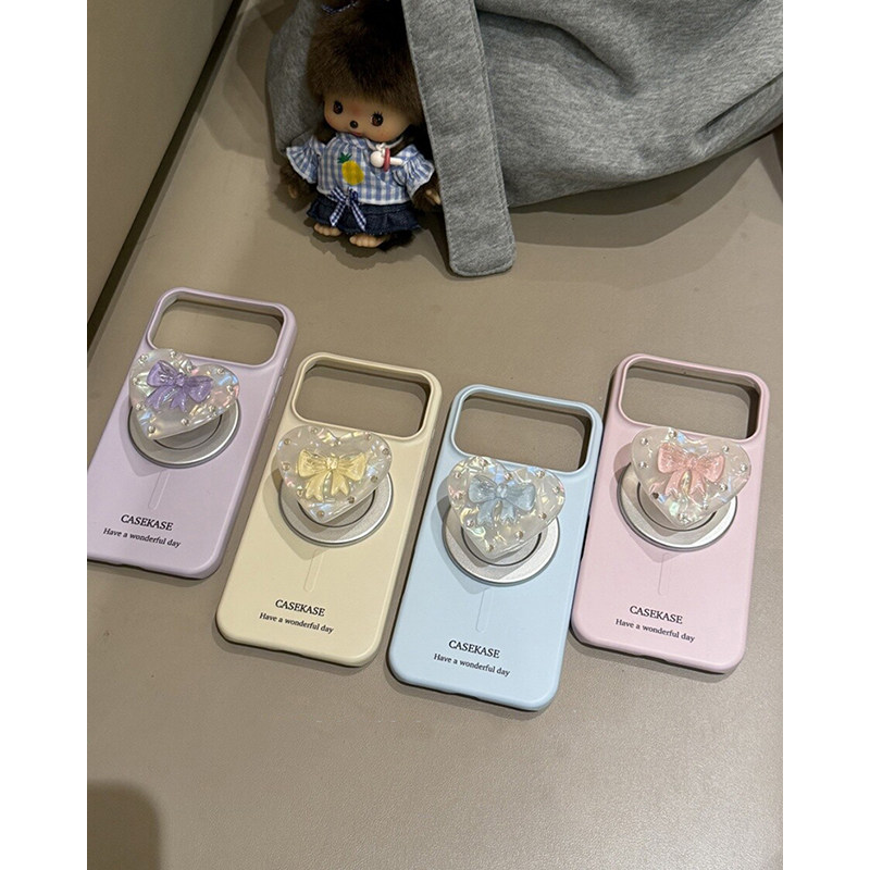 欧略 韩风ins简约立体蝴蝶结爱心磁吸支架适用苹果17promax手机壳iPhone16pro女新款17超好看15pro防摔保护套,3C数码配件,手机保护套/壳,淘宝优惠券,粉丝福利购,淘宝优惠卷