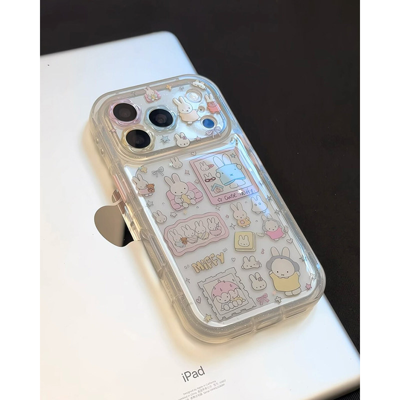 欧略 韩系可爱粉色沙发米菲兔适用苹果17promax手机壳15新