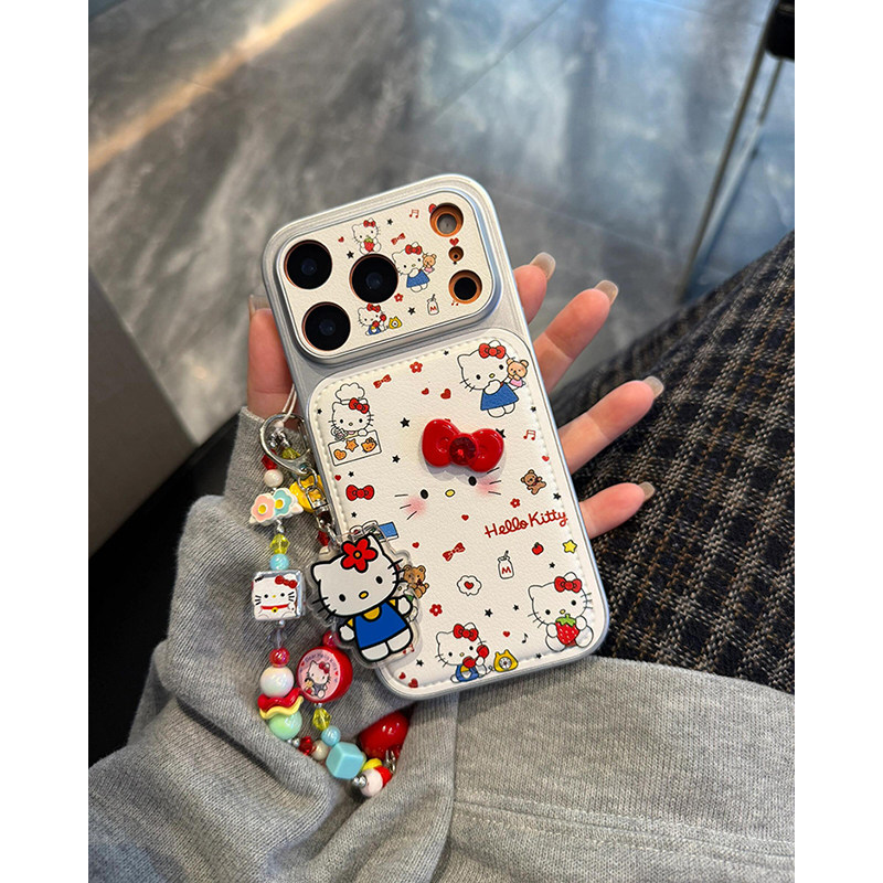 欧略 日韩ins可爱卡通红蝴蝶结猫咪适用苹果17promax手机壳15新款iPhone16超好看14小众女款13防摔保护套