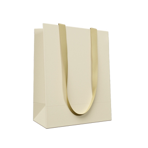 奶油风时尚购物袋奶油黄企业包装袋礼品袋服饰店手提白卡纸袋定做