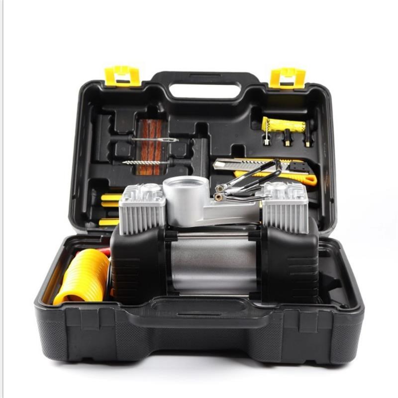 双缸车载充气泵12v点烟t器式汽车用轮胎打气泵多功能冲气棒加气磅