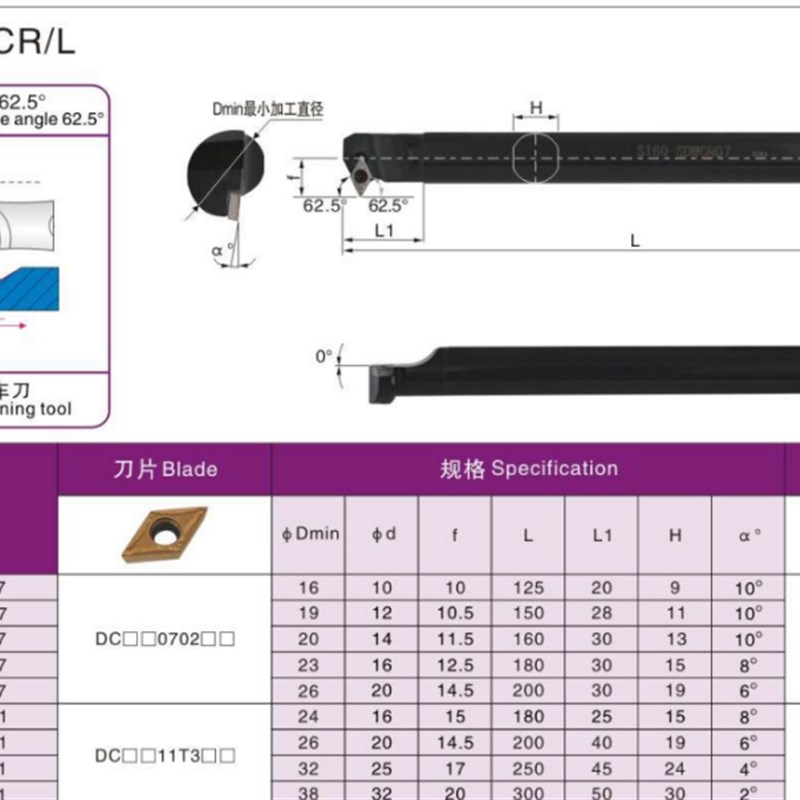 高速钢数控内孔刀杆小孔镗孔刀抗震H12M-SDWCJR07 H25S-SDWCR11
