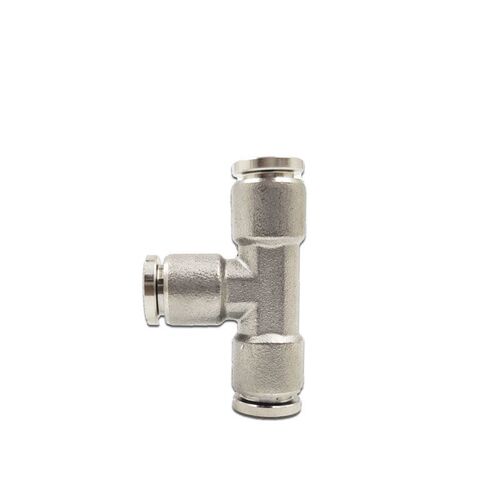 气动304不锈钢PE8三通接头PEG10-8/6-4/12-8变径软管快插快速T型