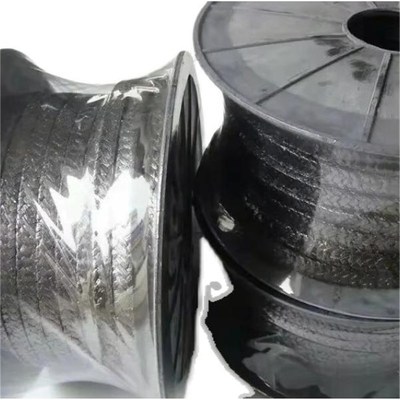 纯石墨盘根耐磨密封耐高温柔性钢丝绳高压石墨盘根金属聚四氟水泵