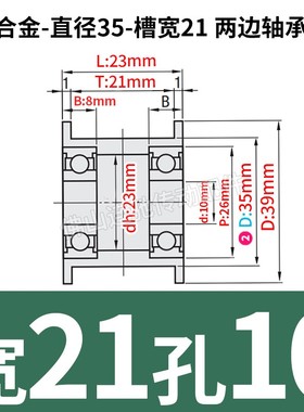 铝合金平皮带用惰轮  HBGA   ENG04 光轮 调节导向轮宽度(T)6~32