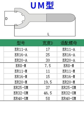 数控刀柄扳手ER25UM把手ER螺母扳手 ER32UMER40UM手动扳手