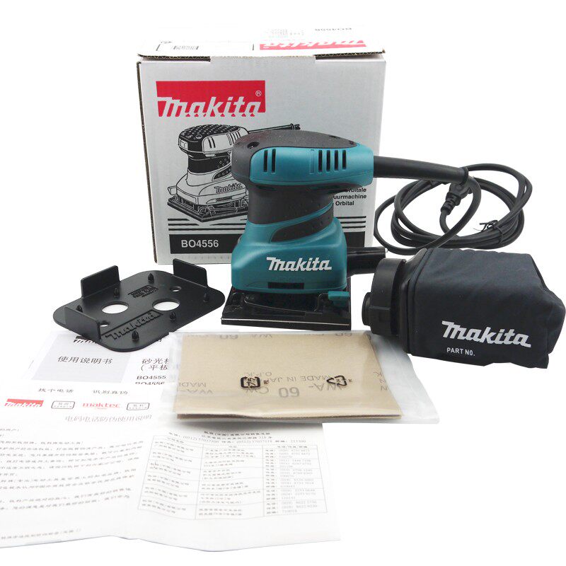 牧田砂纸机BO4556盘式轨道砂光机多功能家用木材打磨抛光机集尘袋