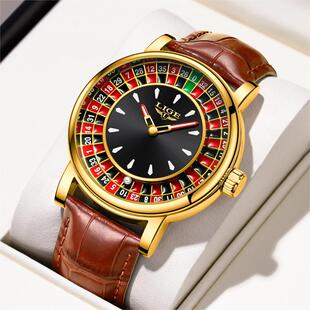 个性潮流镂空轮盘手表男士学生大表盘高颜值气质夜光防水石英腕表