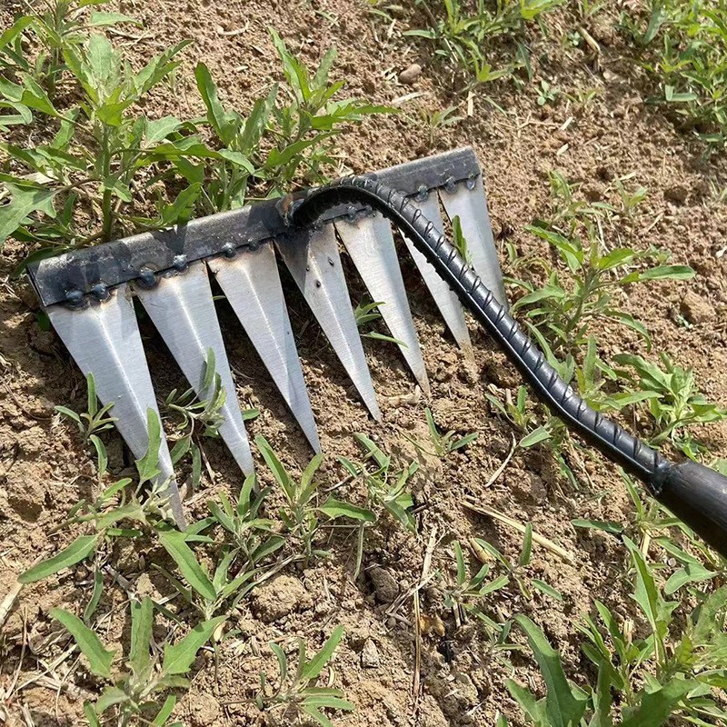 锄头除草耙子农具锄草锄根翻地松土E神器六齿钉耙钢耙农用工具大