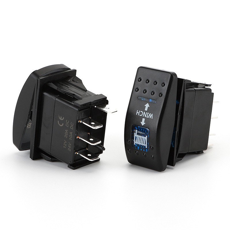 汽车改装12v防水游艇开关5脚E喇叭开关用于游艇房车船舶