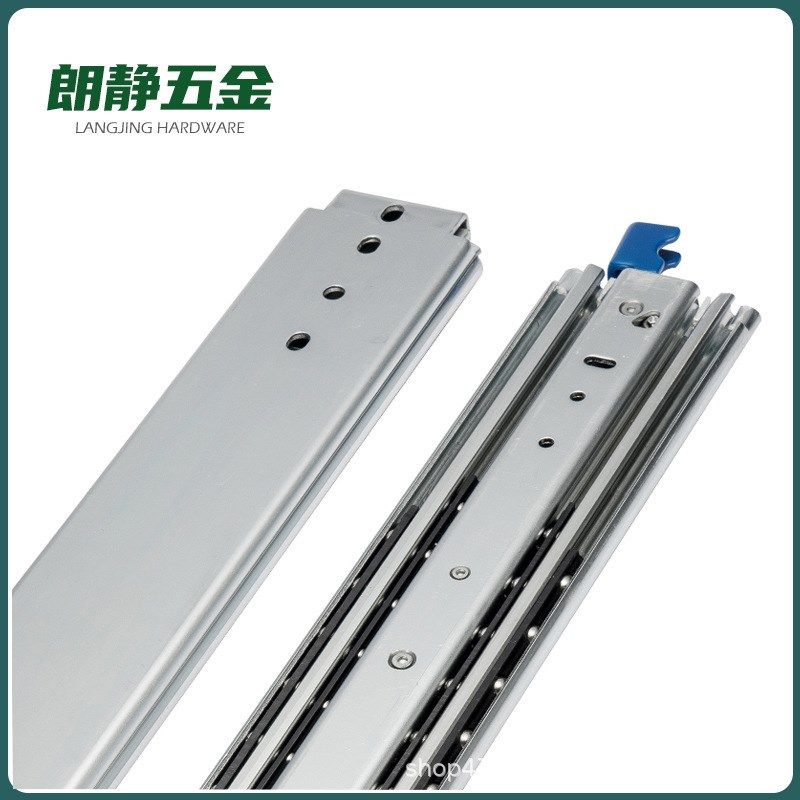 76宽带锁三节机柜重型滑轨房车自锁导轨航空船舶工业加厚重载滑道