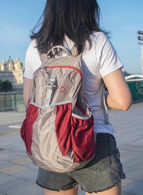 德国户外超轻包女夏季轻便折叠双肩包便携运动背包轻薄旅行登山包