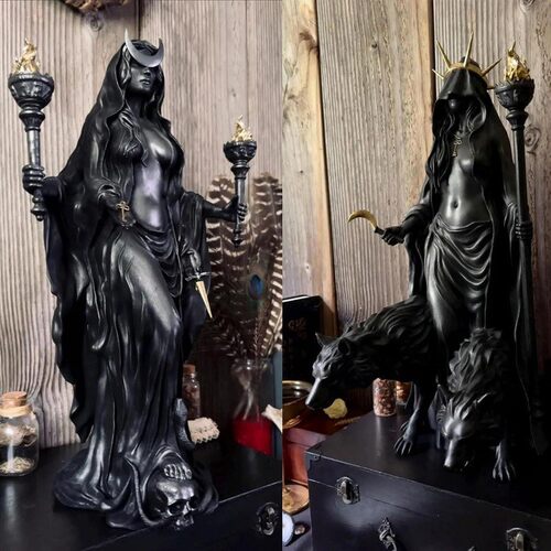 万圣节黑夜女巫装饰摆件
