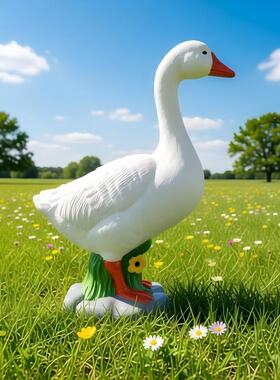 Giddy the Porch Goose Statue 门廊鹅 花园白鹅底部灌沙孔