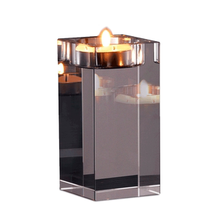 北欧轻奢玻璃烛台摆件家用浪漫烛光晚餐道具蜡烛台餐桌托台装饰品