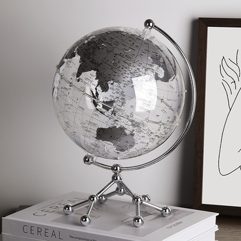 创意透明地球仪摆件轻奢高档家居客厅电视柜酒柜办公室桌面装饰品