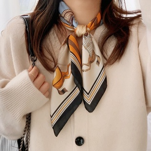 护颈70方巾围巾时尚 系脖搭配衬衫 百搭高级感 新款 丝巾女2025秋冬季