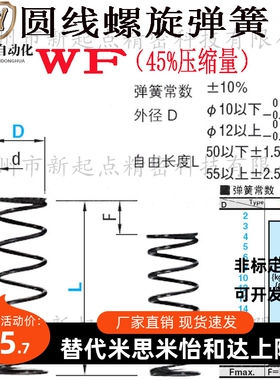 圆线螺旋弹簧代替米思米WF4-20/25/30/35/40/45/50/55/60/65/70