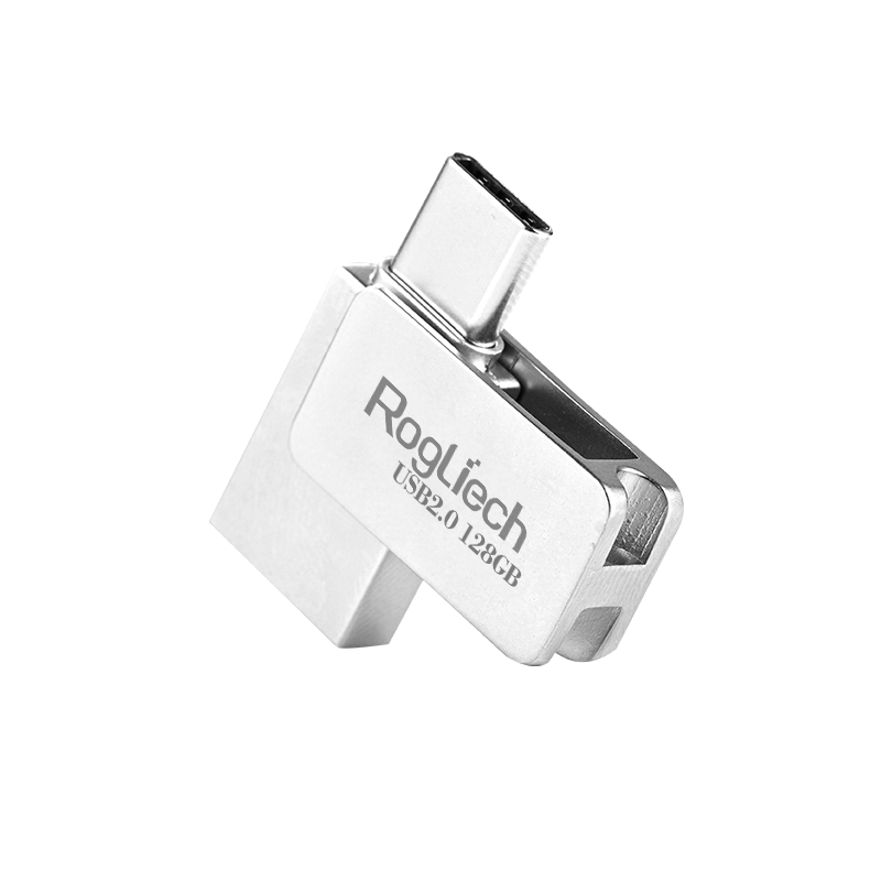 罗捷128g手机U盘typec双接口电脑两用64G高速扩容32G华为苹果优盘