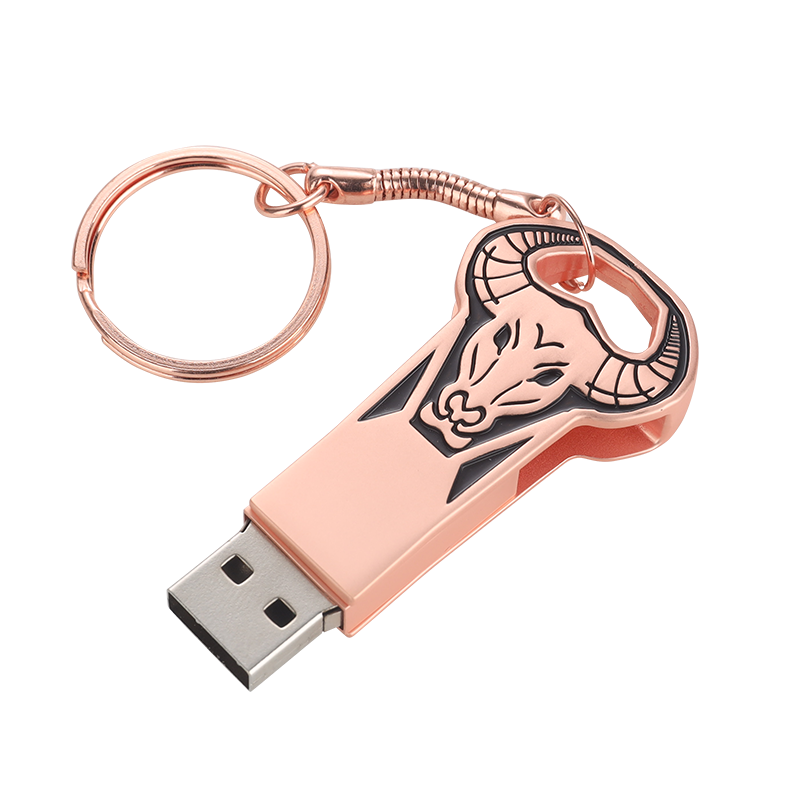 罗捷u盘256g 高速USB3.0金属牛头正版优盘定制刻字创意128G大容量