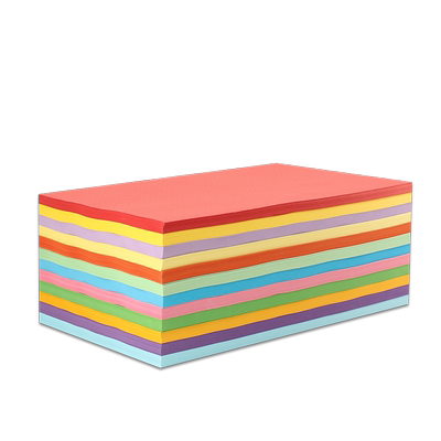 彩色A4纸 彩纸a4儿童幼儿园手工彩色A4打印纸80克70g粉色混色蓝色黄色彩纸整箱混合装彩色复印纸500张 红纸a4