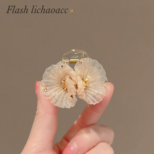 复古中式发夹高级感碎发刘海夹头饰2025新款水晶杏色发卡小抓夹女