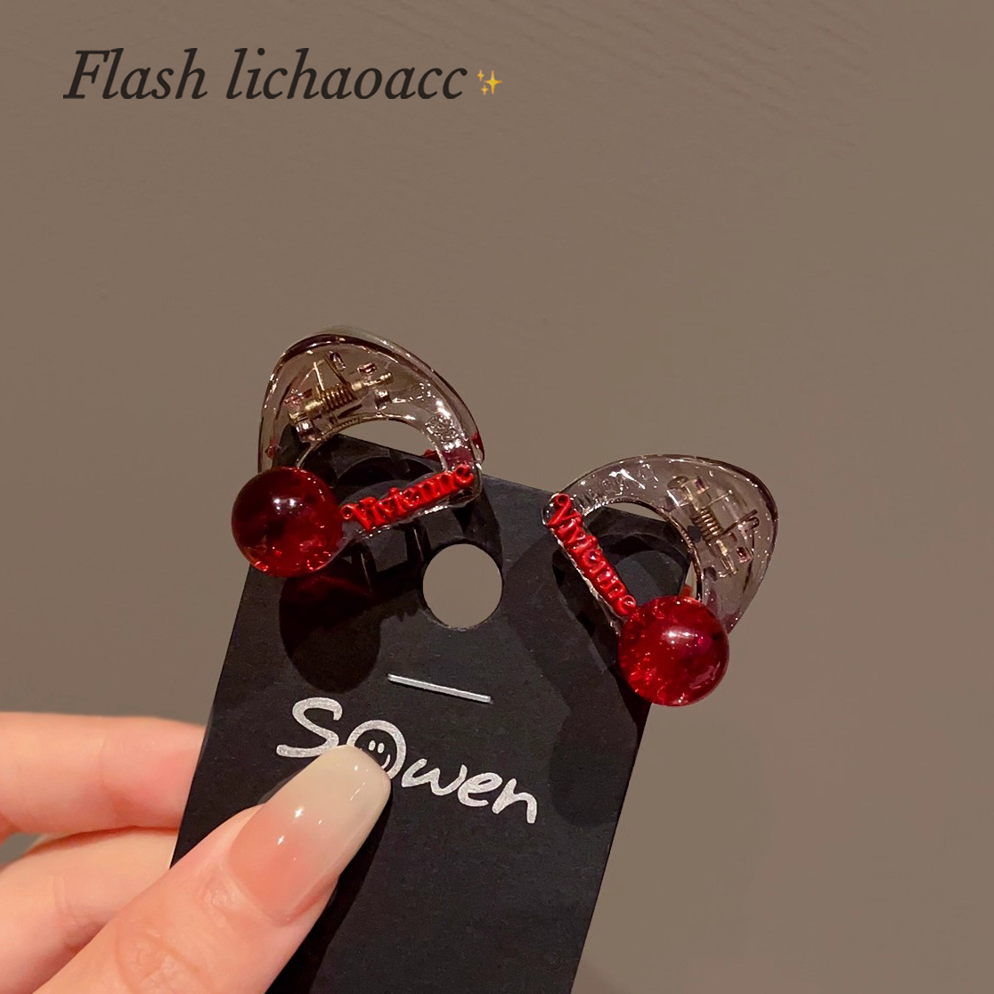 精致小抓夹红珠英文字碎发夹韩系百搭前额刘海夹小号鲨鱼夹发卡女