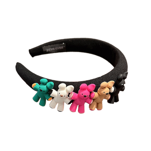 赵露思同款韩国东大门彩色小熊发箍潮人卡通头箍增高头颅新款发卡