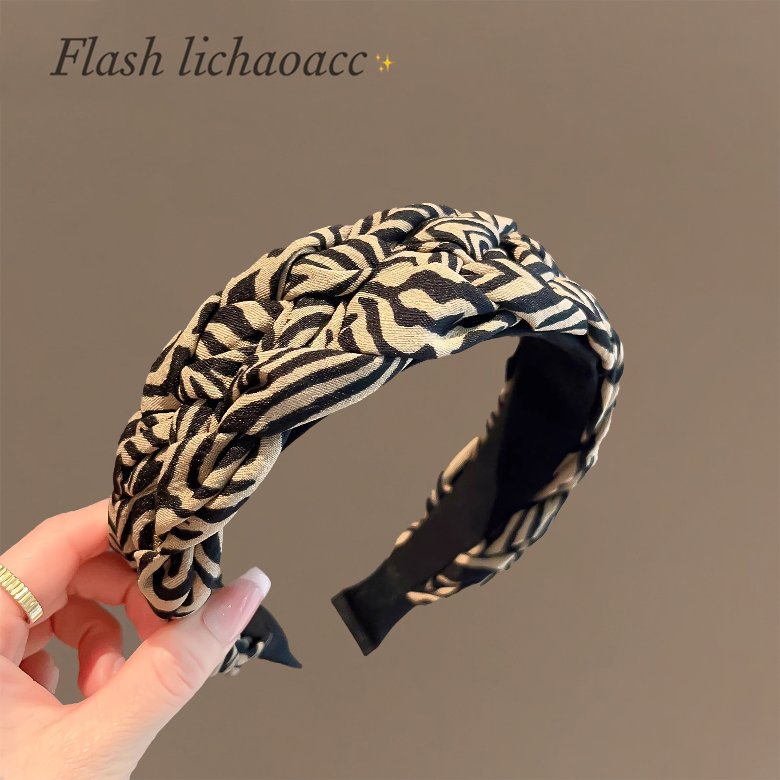 韩国东大门同款斑马纹宽版发箍洋气条纹发卡显脸小增发量气质头饰