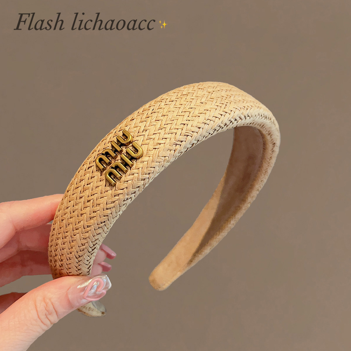 草编织韩版发箍女夏季新款高端高颅顶显脸小头箍发捆不勒头发卡子