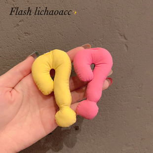 韩系多巴胺趣味问号发夹侧边夹头饰2025新款碎发刘海夹鸭嘴夹发卡