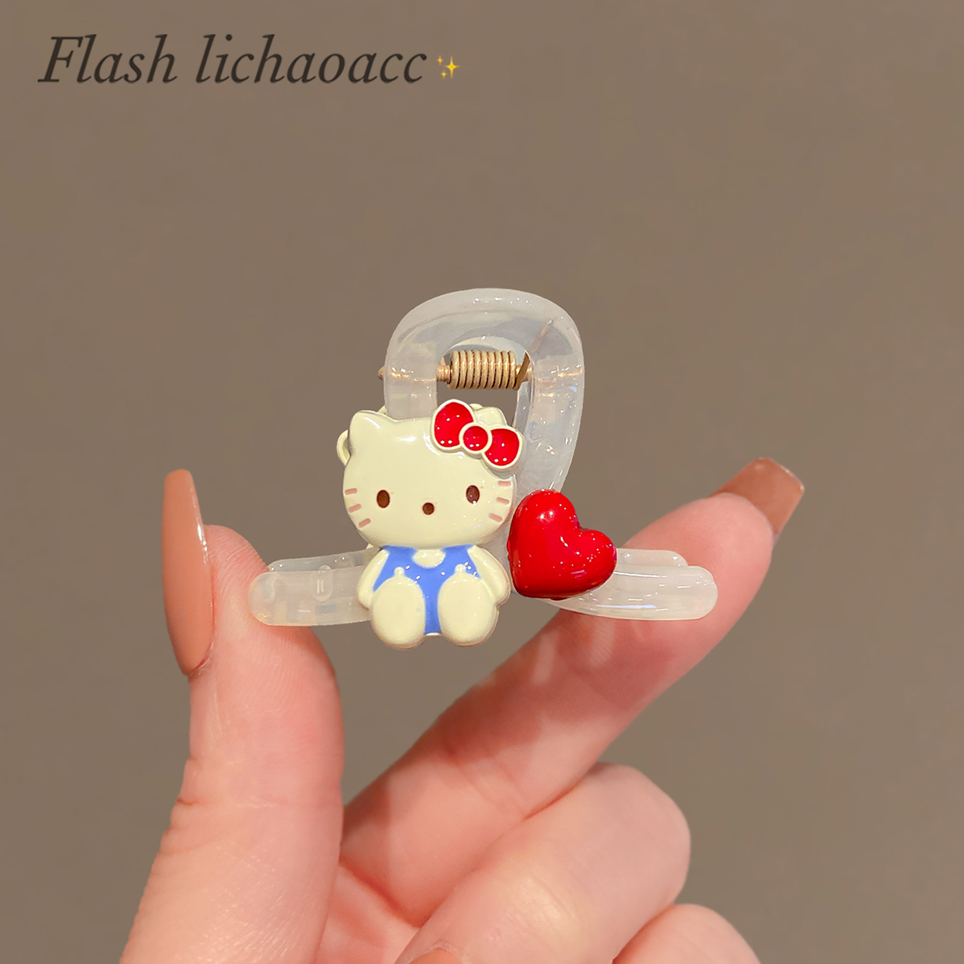 可爱kt猫爱心小抓夹精致碎发刘海夹头饰2025新款顶夹半扎发夹发卡