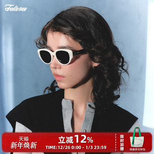 red 猫眼板材圆框眼镜墨镜太阳镜防紫外线女 zone 明星同款 Fakeme