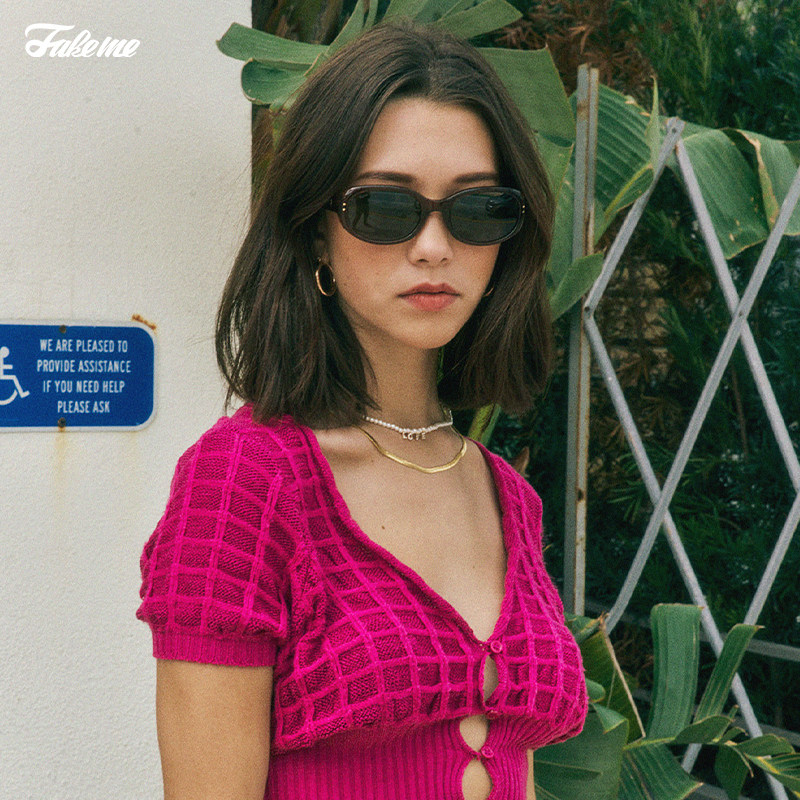 Fakeme 质感时尚墨镜防紫外线太阳镜素颜光学眼镜女 yikecao