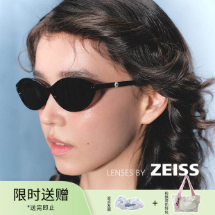 Fakeme明星同款 太阳眼镜框蔡司镜片赫本镜yaoll 板材猫眼墨镜时尚