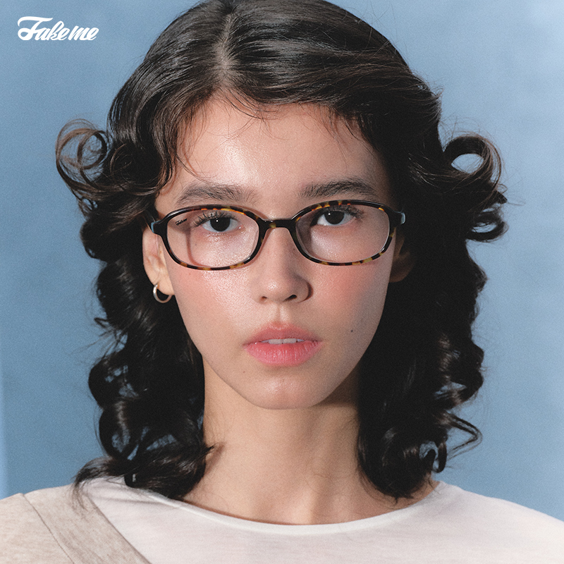Fakeme时尚椭圆框可配防蓝光眼镜