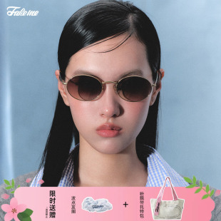 轻奢金属β钛椭圆框墨镜太阳镜 时尚 B33T Fakeme 商家自播