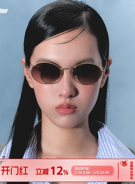 Fakeme明星同款β钛椭圆框复古墨镜遮阳镜防紫外线太阳镜潮 B33T