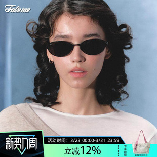 板材椭圆框发箍墨镜太阳镜防紫外线 金属 Micro&pony Fakeme