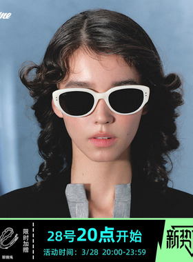 Fakeme王嘉尔同款镜架猫眼白框墨镜太阳镜时尚防晒眼镜潮red zone