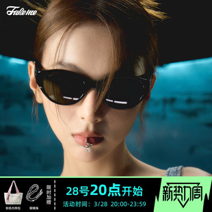 Fakeme 猫眼框防紫外线太阳镜素颜百搭longblack复古眼镜low墨镜