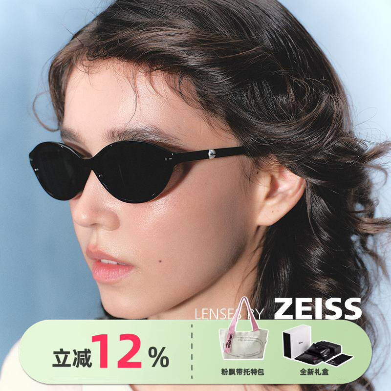Fakeme明星同款板材猫眼墨镜时尚太阳眼镜框蔡司镜片赫本镜 yaoll