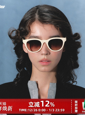 Fakeme 质感猫眼镜框板材墨镜复古风太阳镜女防紫外线lowry2022