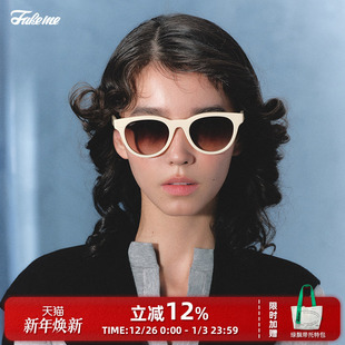 Fakeme 质感猫眼镜框板材墨镜复古风太阳镜女防紫外线lowry2022