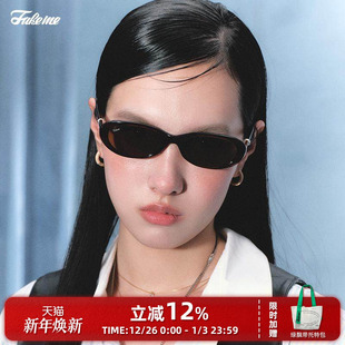 Fakeme质感板材眼镜框椭圆框时尚 墨镜防紫外线女如意eightball