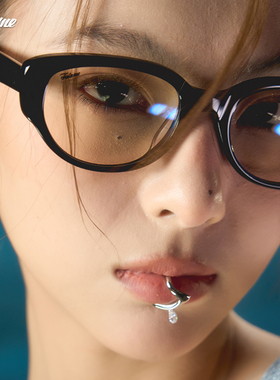 Fakeme 个性板材眼镜框猫眼圆框镜女美式ins纯欲镜架 red zone